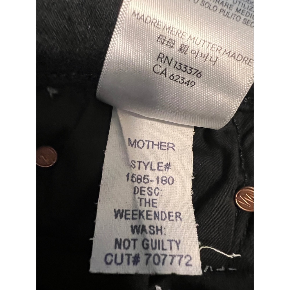 Mother The Weekender Flare Jeans Not Guilty Black Size 29 - Picture 7 of 9